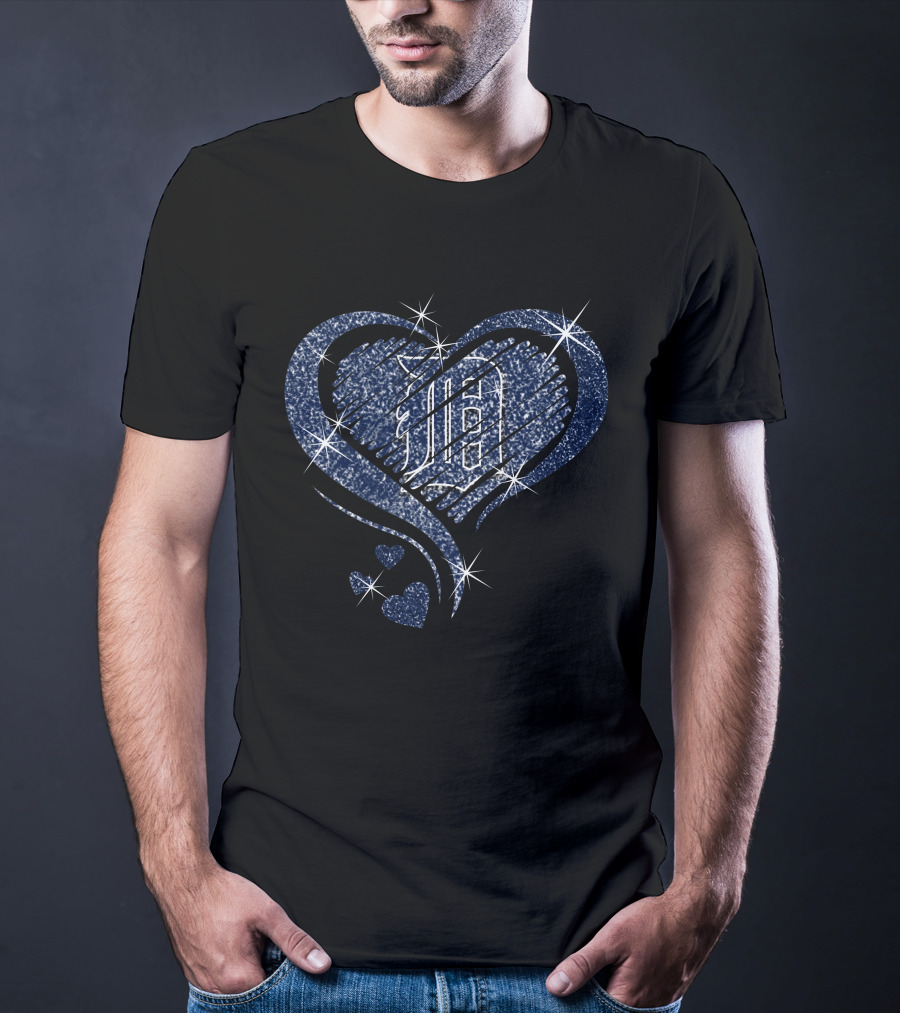 Heart Diamond Detroit Tigers Sparkling T-Shirt