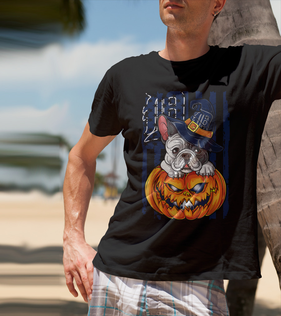 Hlw Bulldog Detroit Tigers Halloween Pumpkin T-Shirt