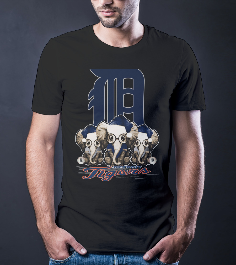 Detroit Tigers Elephants Christmas T-Shirt