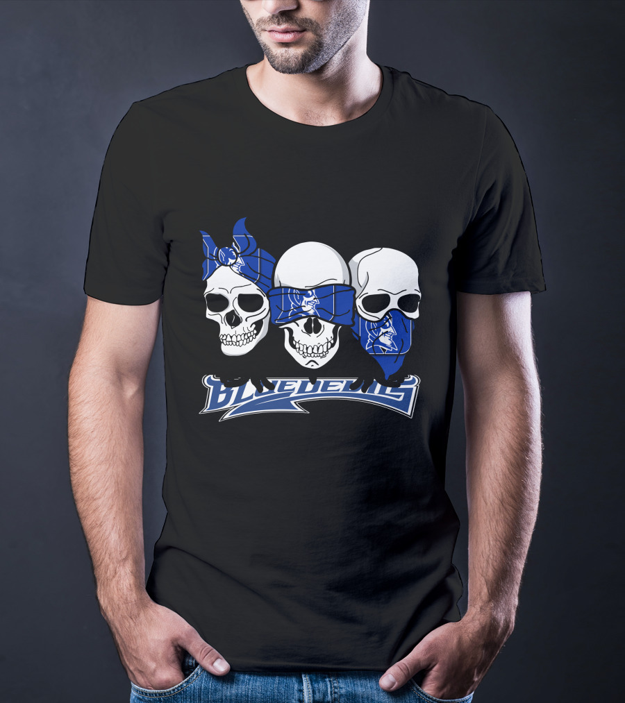 3 Skull Bandana Blue Devils T-Shirt