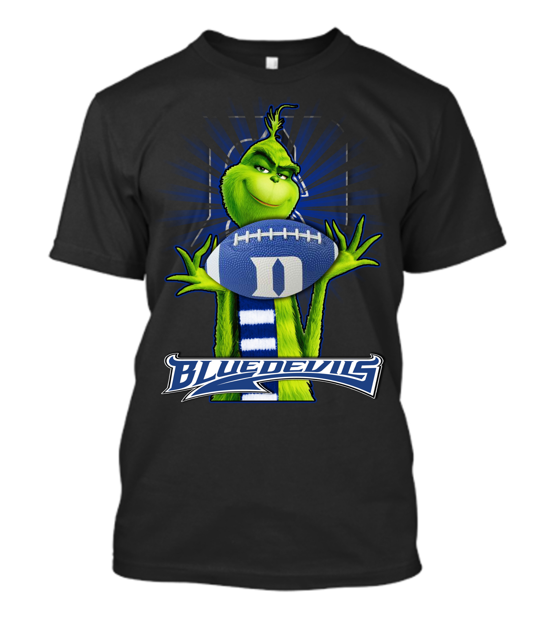 Grinch Holding Duke Blue Devils Football T-Shirt
