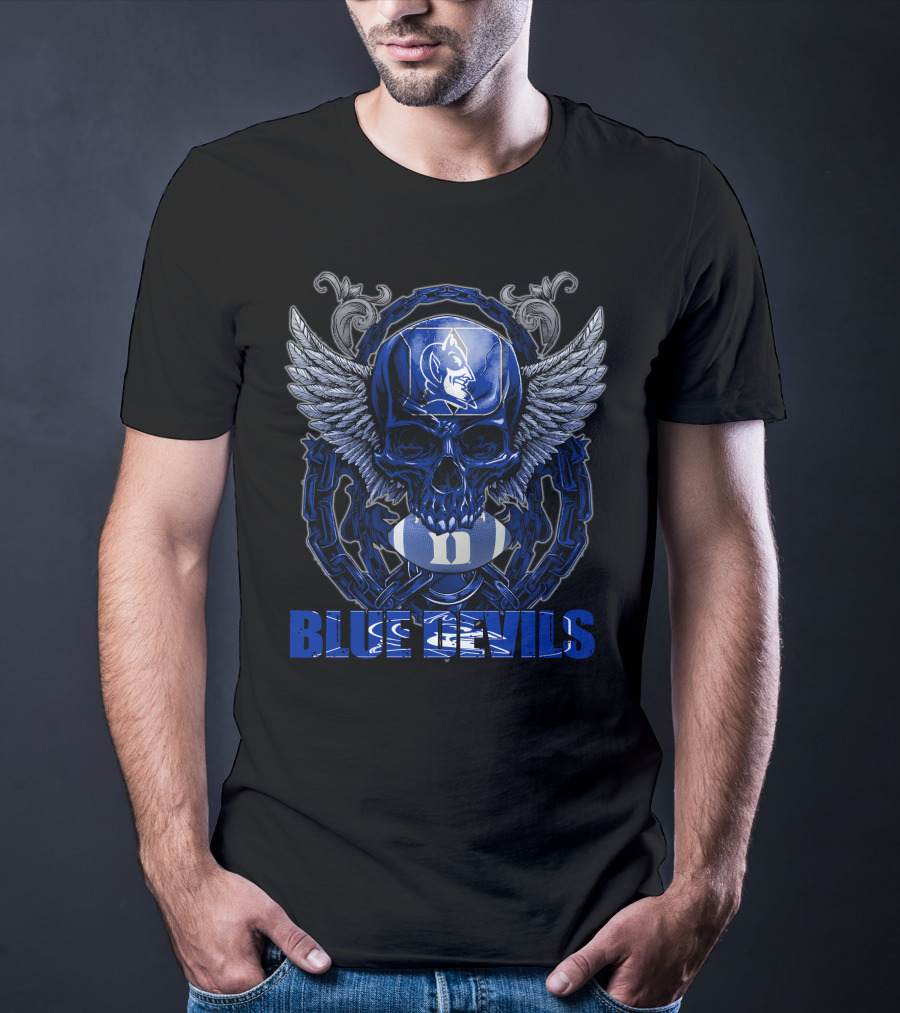 Skullfb Blue Devils Winged Skull T-Shirt