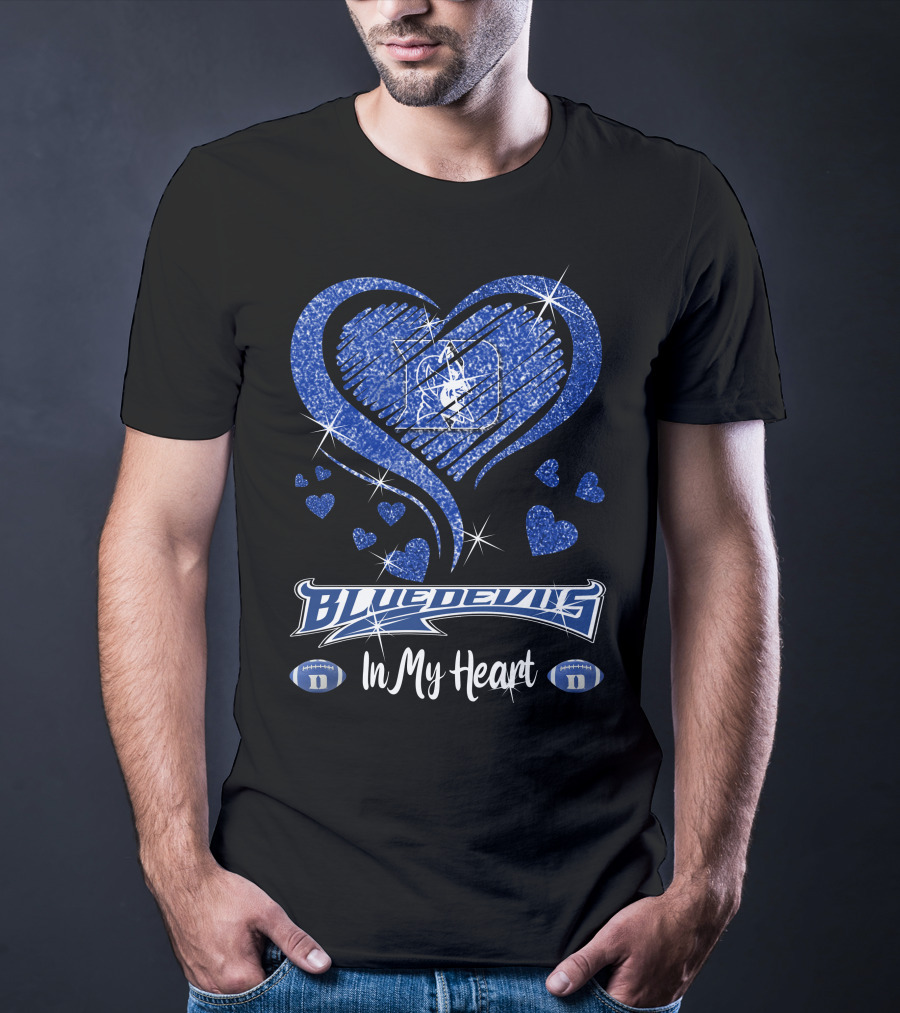 Blue Devils Heart Football Team Spirit In My Heart T-Shirt