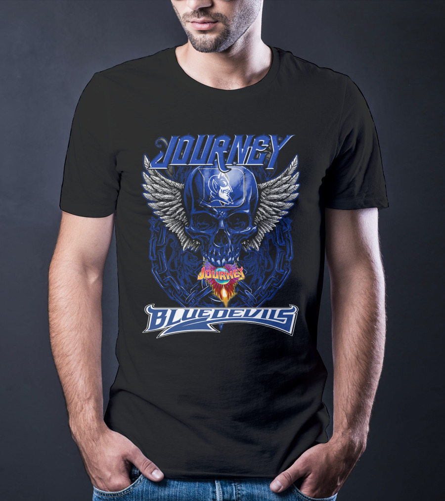 Journey Blue Devils Skull Wings Flame T-Shirt