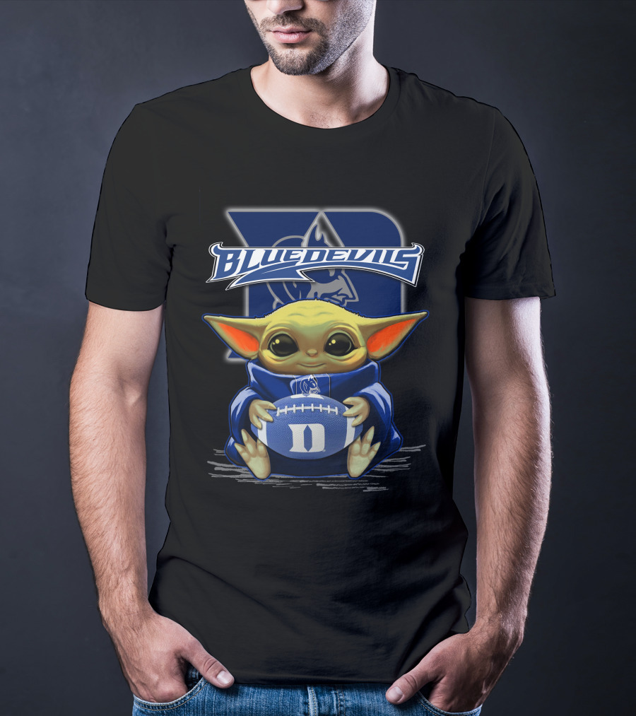 Yoda Holding Football Duke Blue Devils T-Shirt