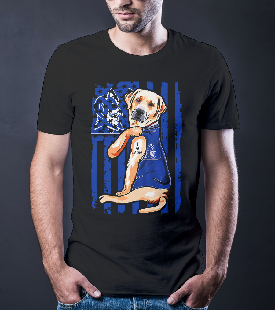 Labrador Retriever Duke Blue Devils I Love Mom T-Shirt