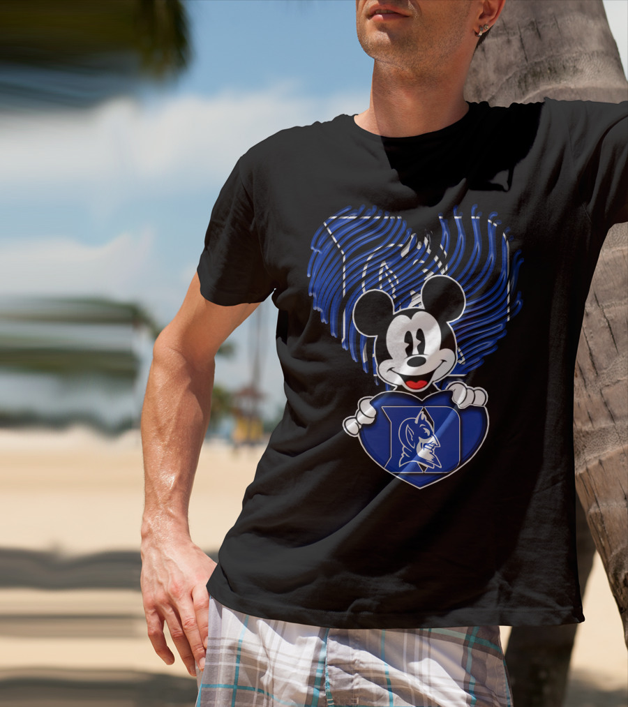 Mick Mouse Duke Blue Devils Heart T-Shirt