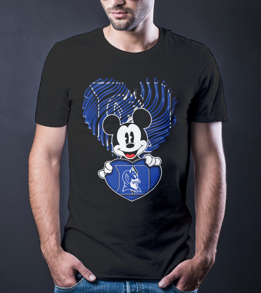 Mick Mouse Duke Blue Devils Heart T-Shirt