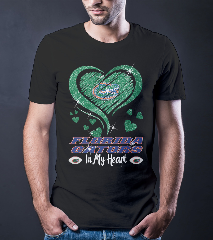 Florida Gators Sparkling Heart Love In My Heart T-Shirt