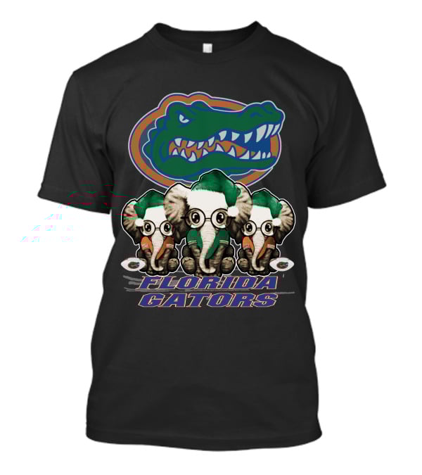 Elephant Christmas Trio With Florida Gators T-Shirt
