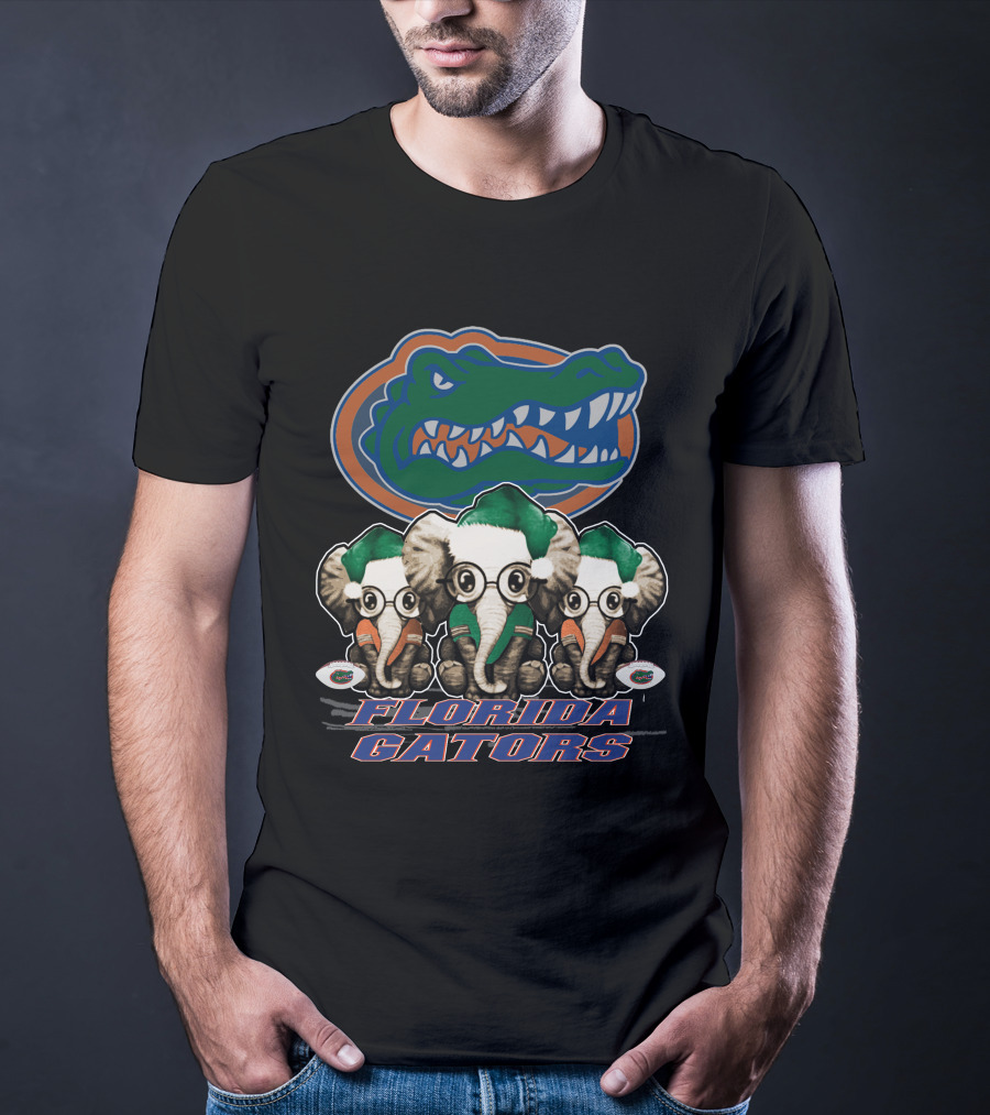 Elephant Christmas Trio With Florida Gators T-Shirt