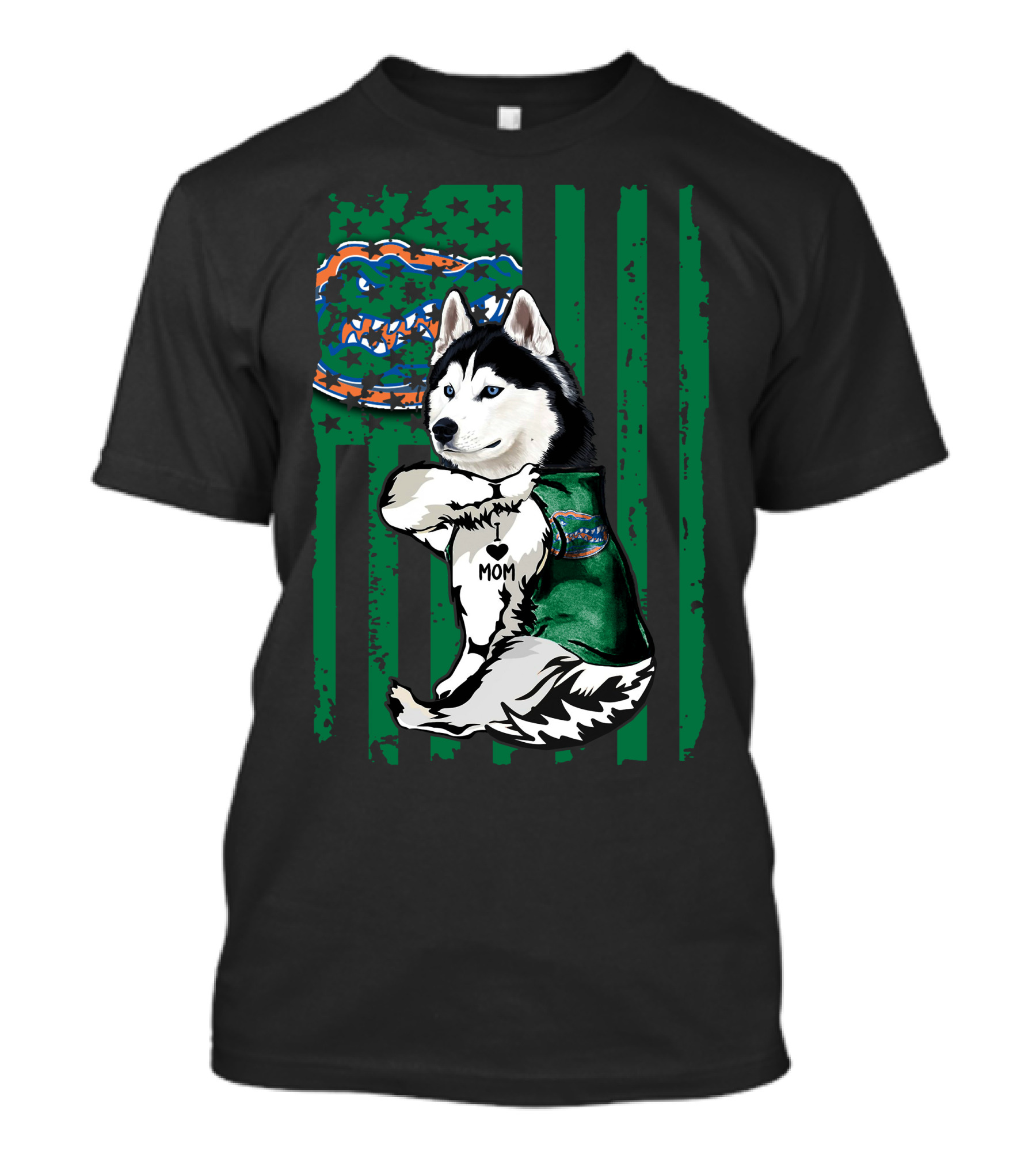 Siberian Husky Love Mom Florida Gators Flag T-Shirt