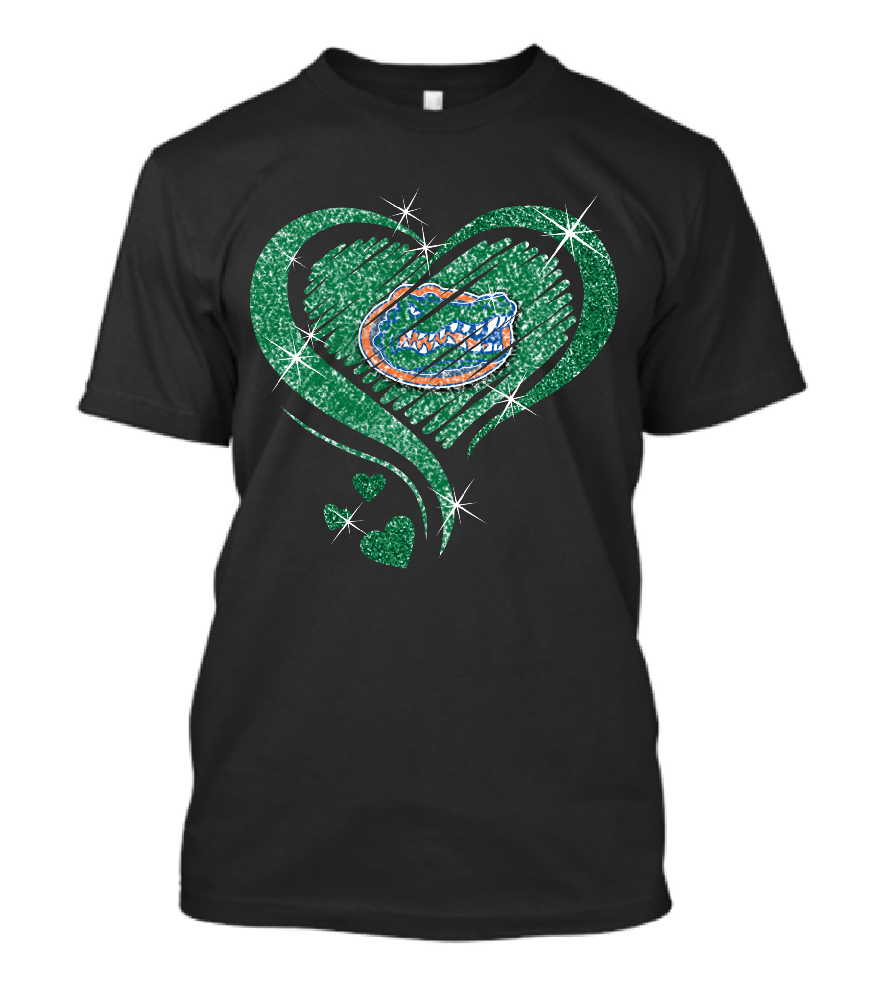 Florida Gators Glitter Heart Diamond Sparkle T-Shirt