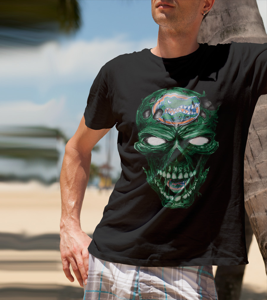 Skull Florida Gators Logo Zombie Face T-Shirt