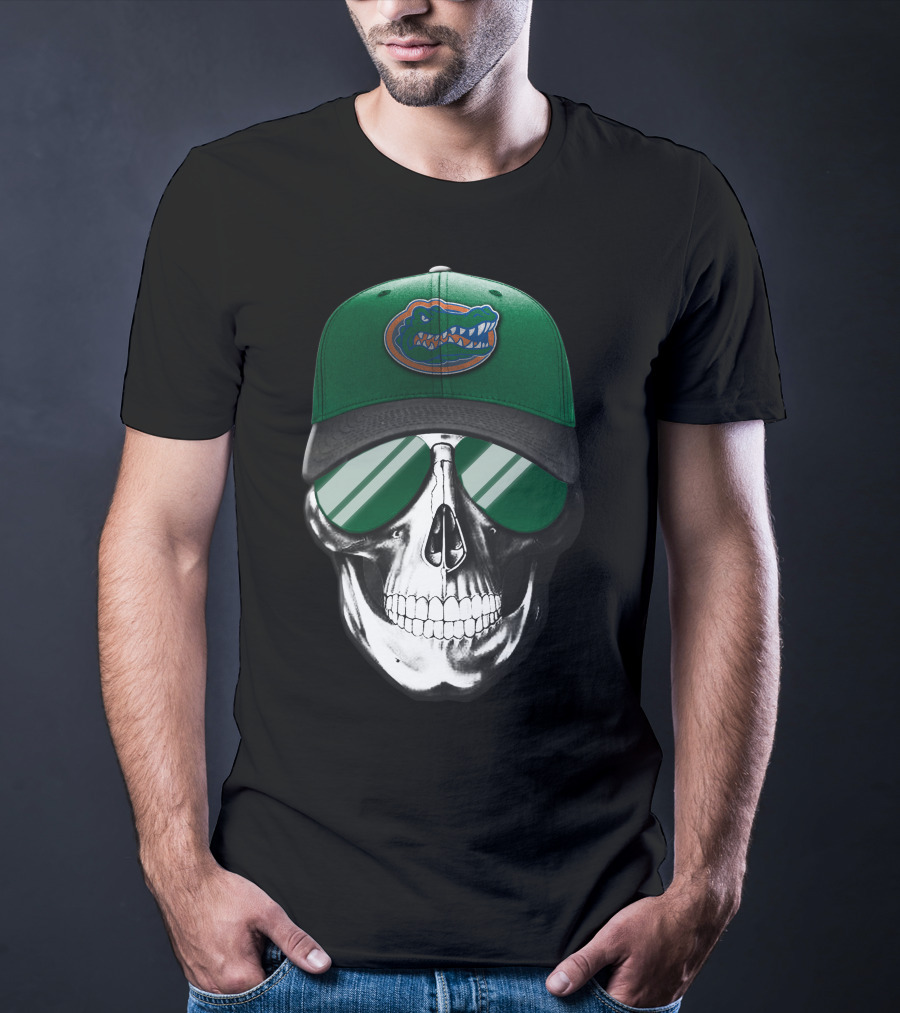 Florida Gators Skull With Cap And Sunglasses T-Shirt