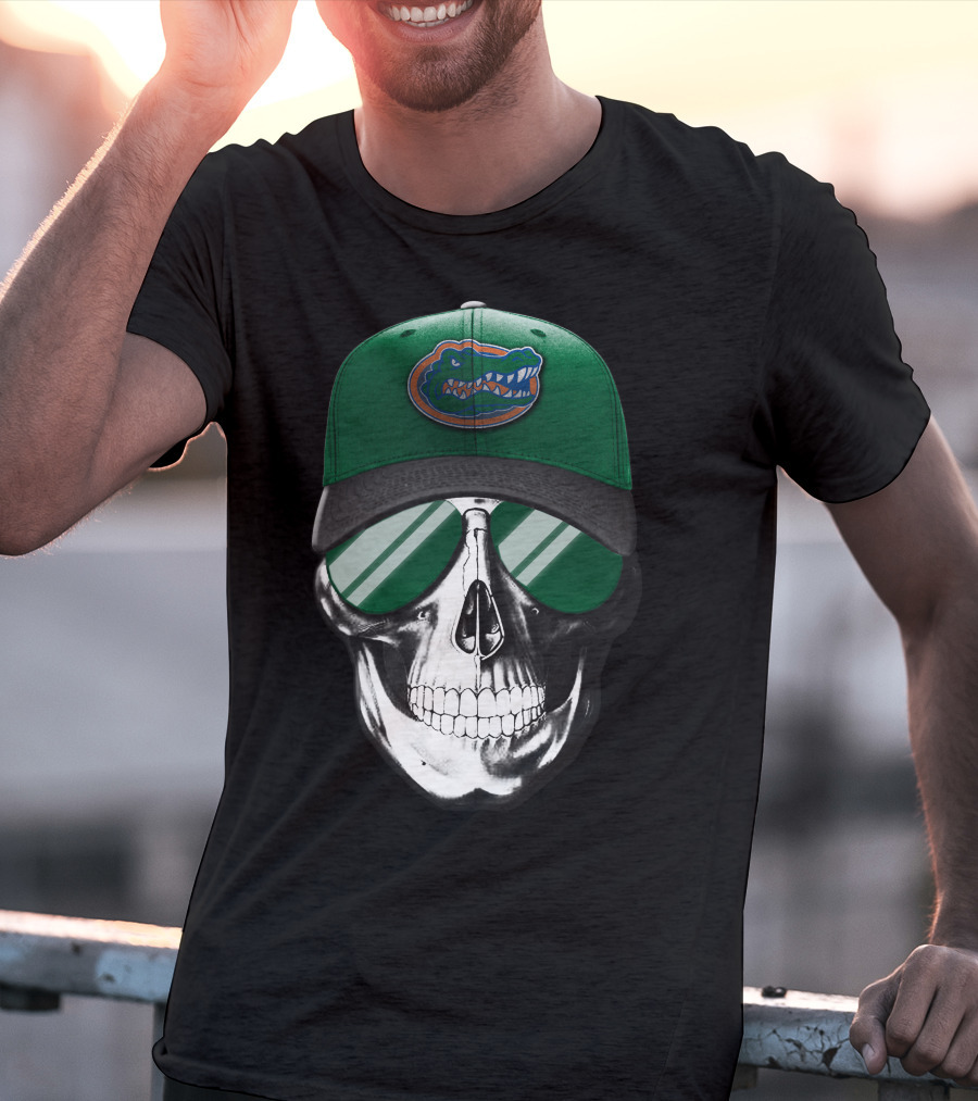 Florida Gators Skull With Cap And Sunglasses T-Shirt