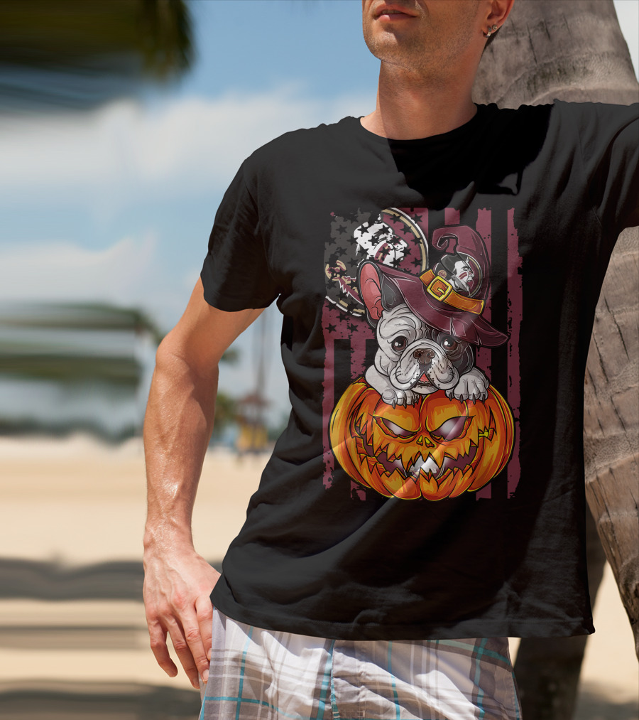 Hlw Bulldog Florida State Seminoles Halloween Pumpkin Wizard Hat T-Shirt
