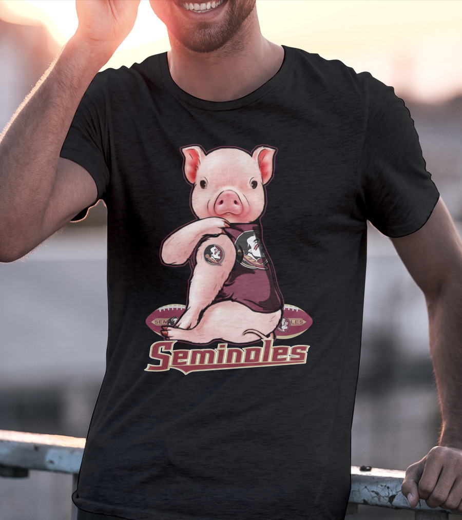 Seminoles Pig With Florida State Football T-Shirt