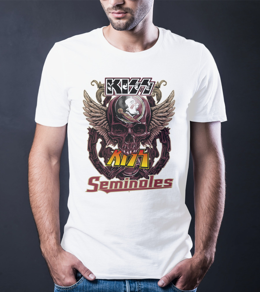 Kiss Florida State Seminoles Winged Skull T-Shirt