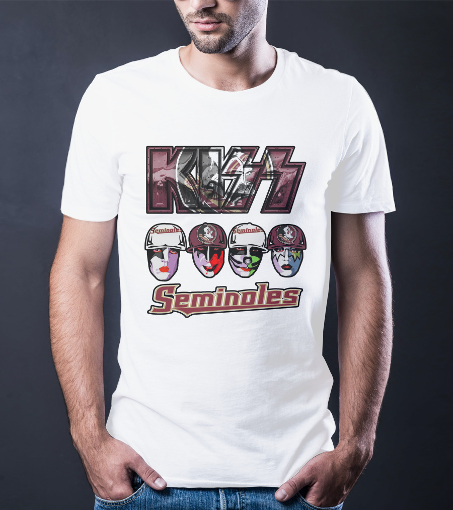Kiss Florida State Seminoles Face Paint Caps T-Shirt