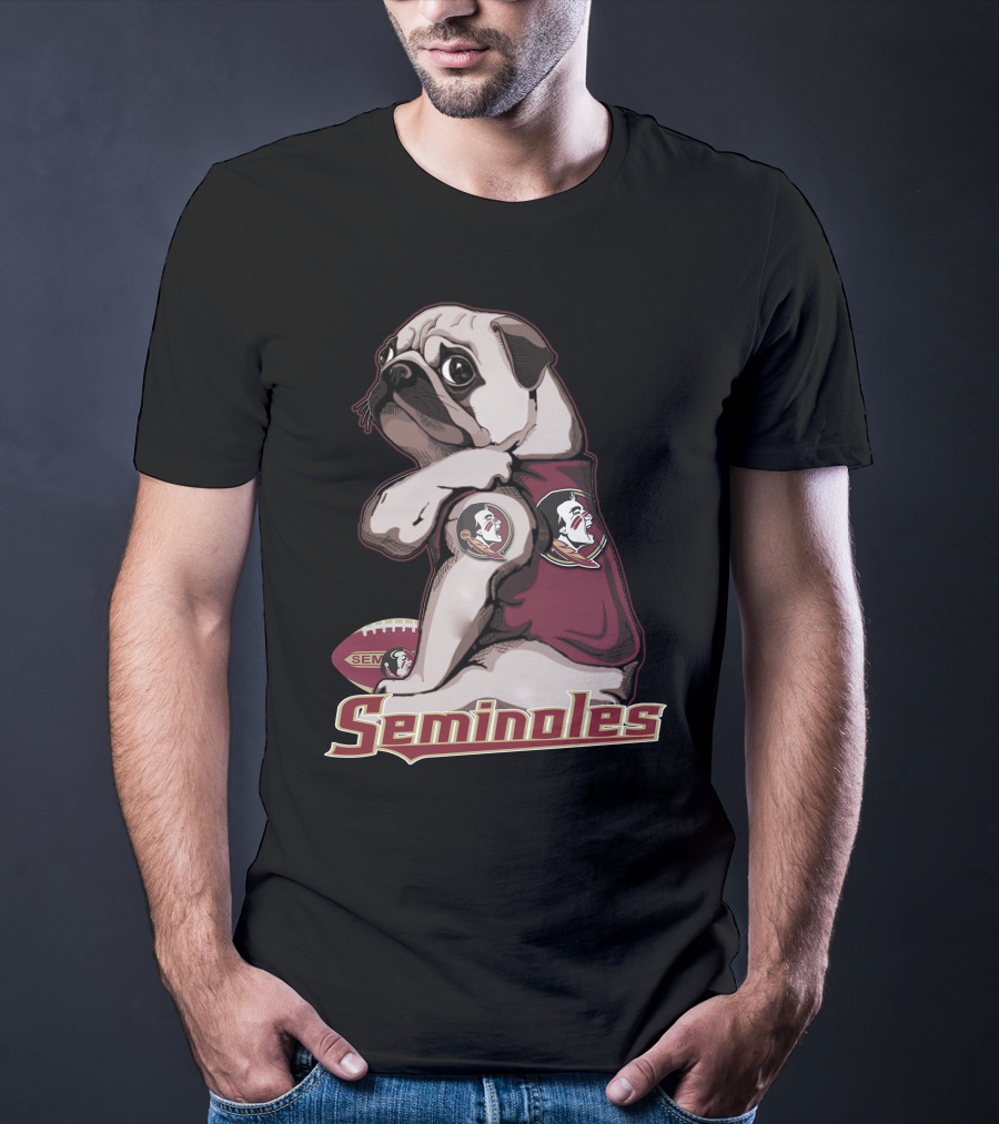 Pug Seminoles Football Florida State Mascot T-Shirt