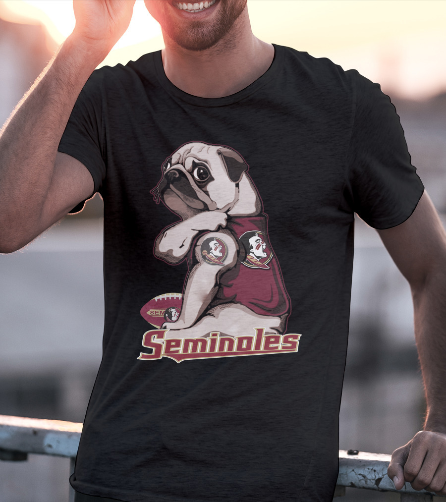 Pug Seminoles Football Florida State Mascot T-Shirt