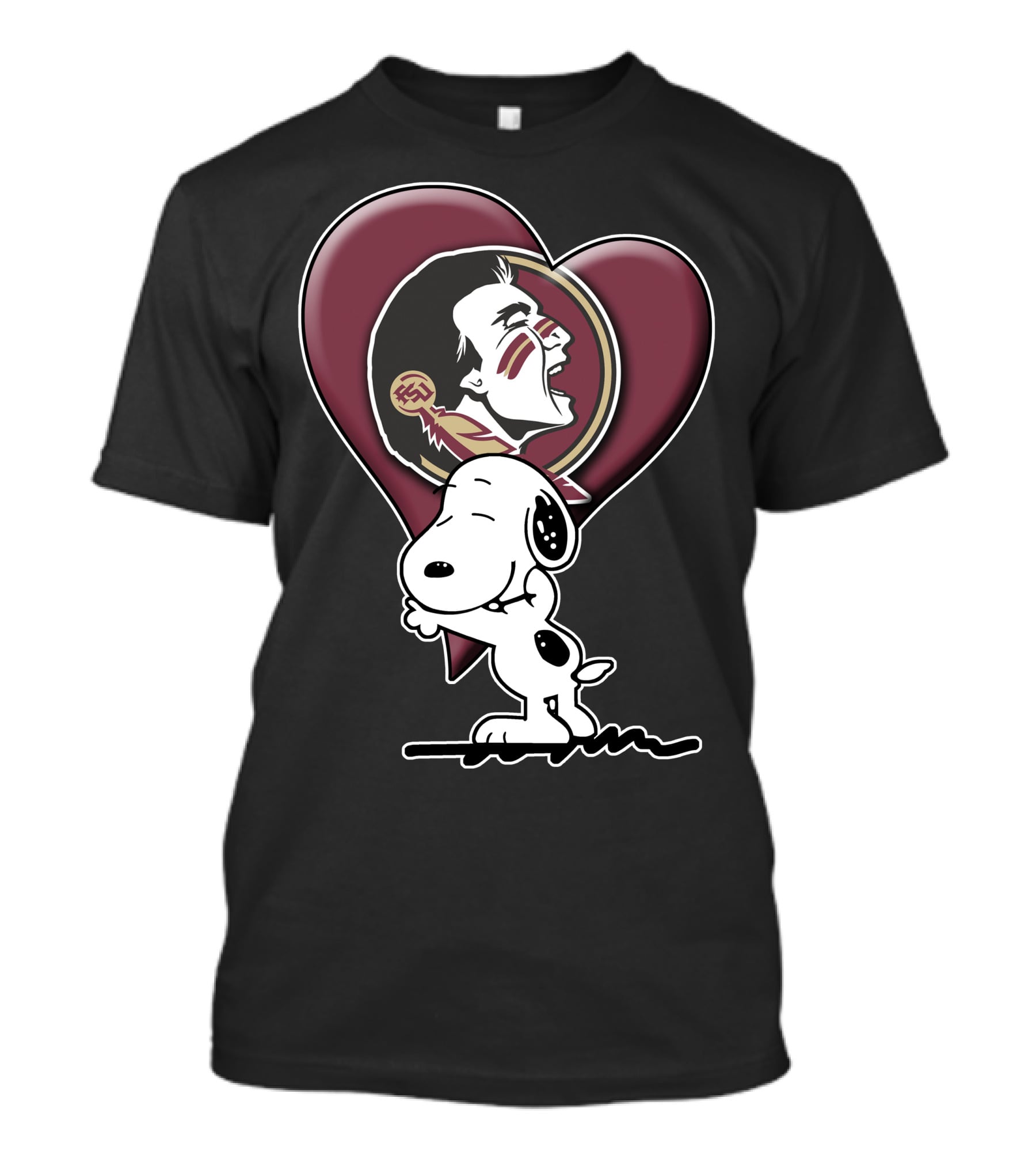 Snp V1 Florida State Seminoles Snoopy Heart T-Shirt