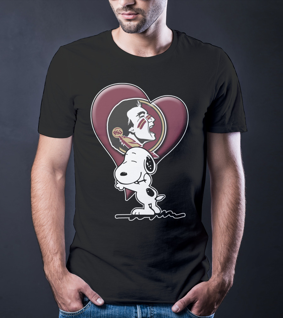 Snp V1 Florida State Seminoles Snoopy Heart T-Shirt