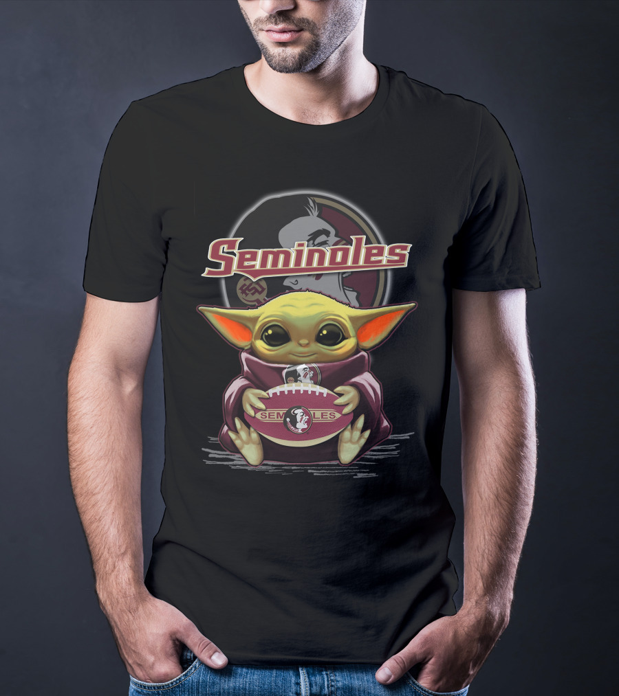 Seminoles Baby Yoda Holding Football Florida State T-Shirt