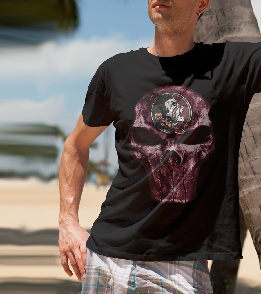 Skull With Florida State Seminoles T-Shirt