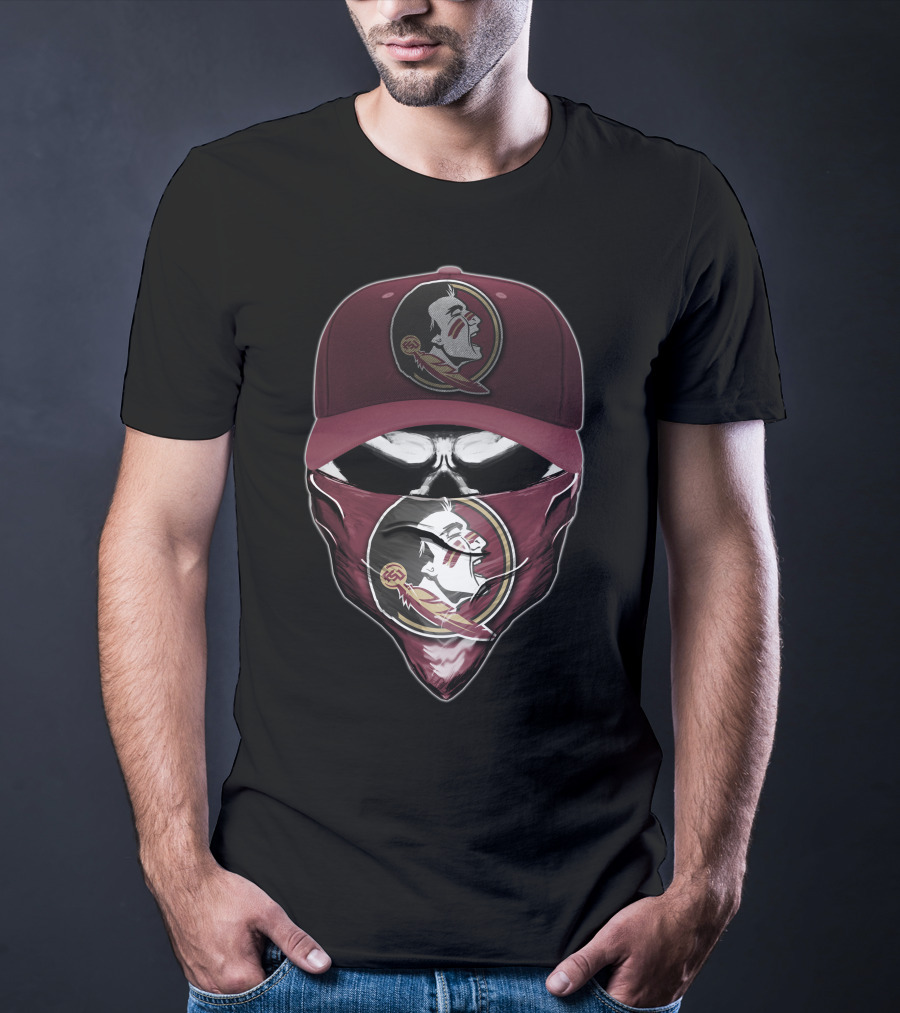 Florida State Seminoles Skull Bandana And Cap T-Shirt