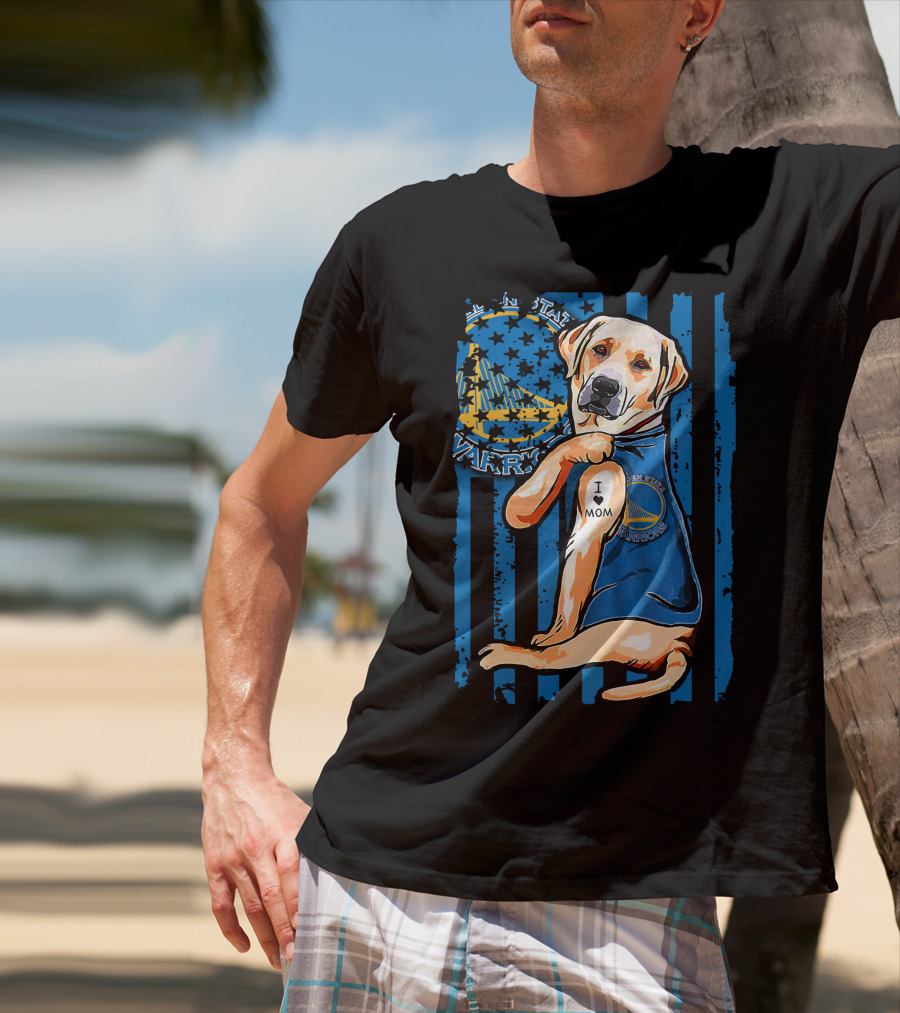 Golden State Warriors Labrador Retriever I Love Mom T-Shirt