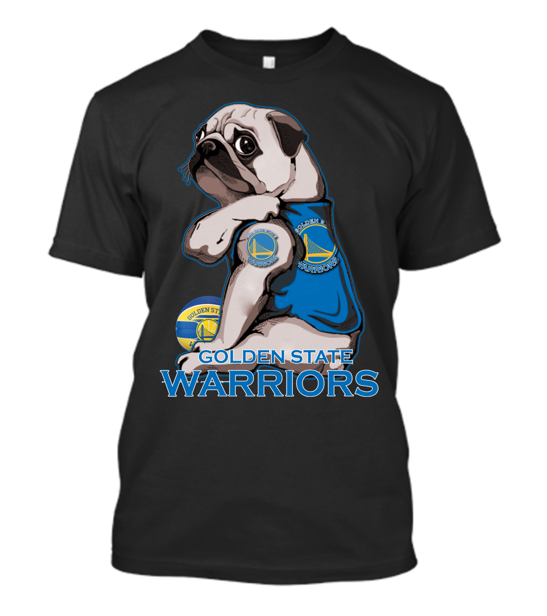Pug Golden State Warriors Basketball Team Fan T-Shirt