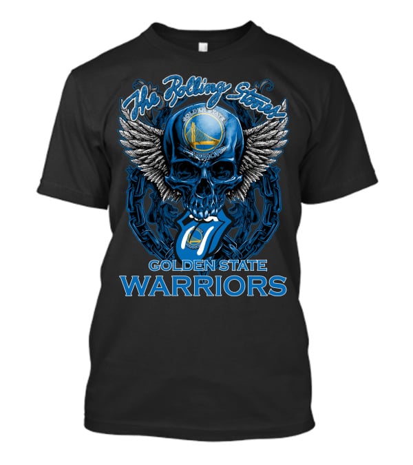 The Rolling Stones Golden State Warriors Skull And Tongue Logo Fusion T-Shirt