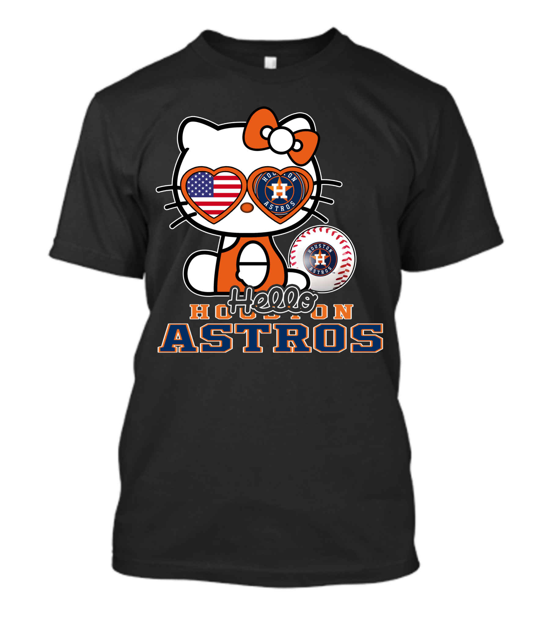 Hello Kitty Houston Astros Usa Baseball T-Shirt