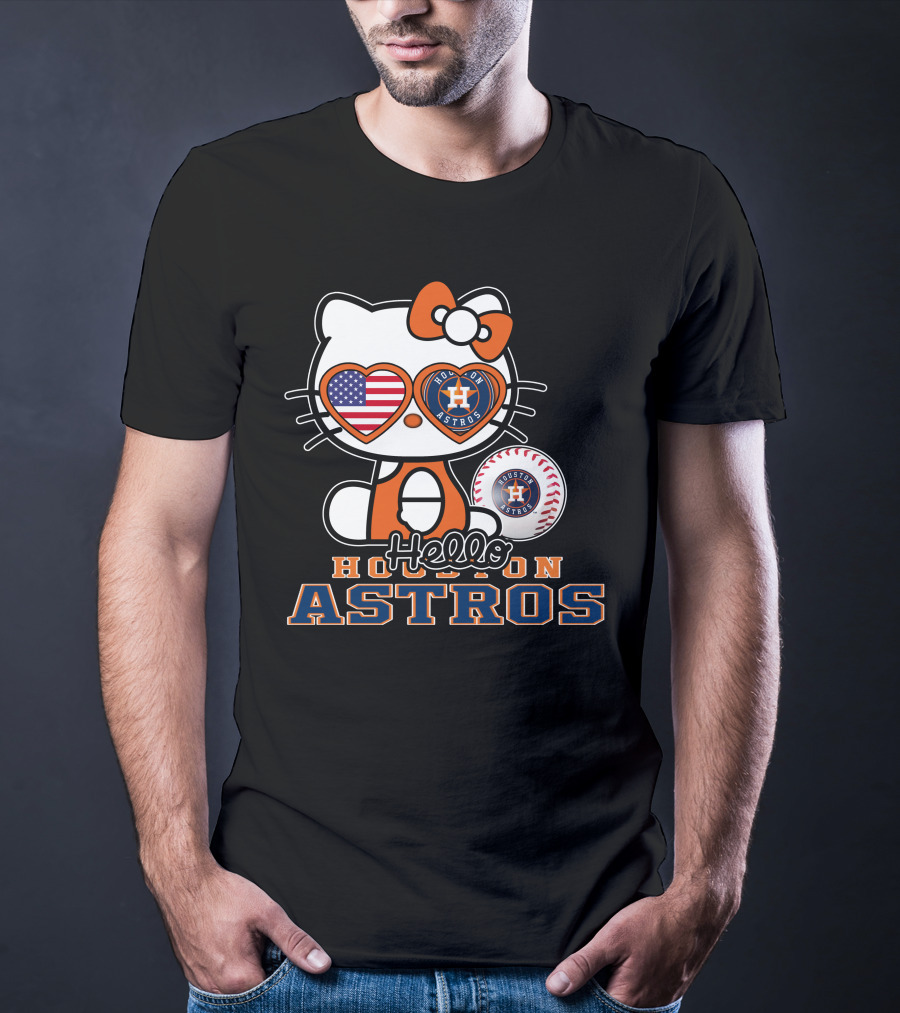 Hello Kitty Houston Astros Usa Baseball T-Shirt