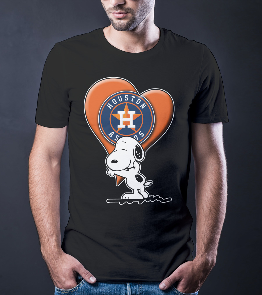 Snoopy Hugging Houston Astros Heart T-Shirt