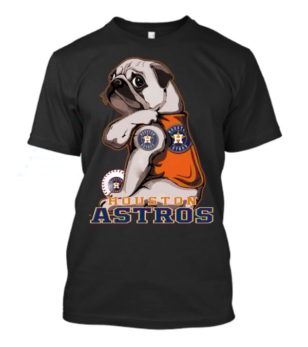 Houston Astros Pug Baseball Fan T-Shirt