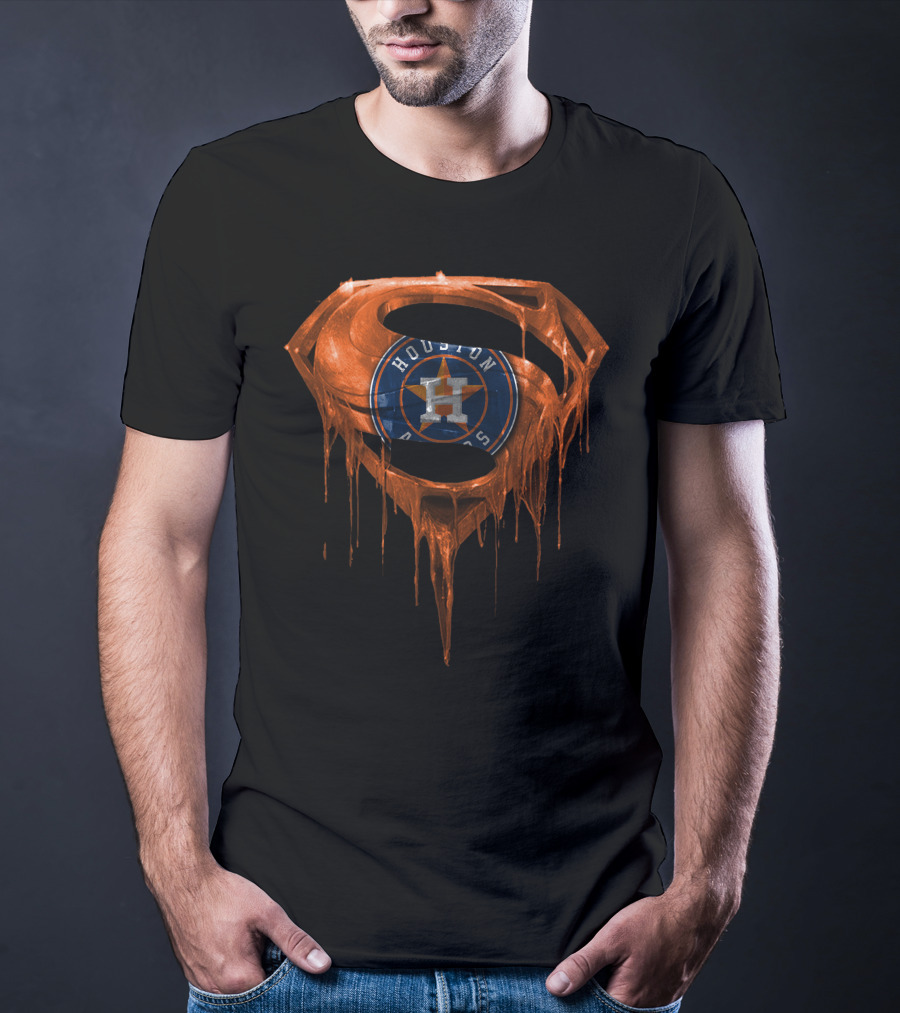 Houston Astros Superman Logo Dripping T-Shirt