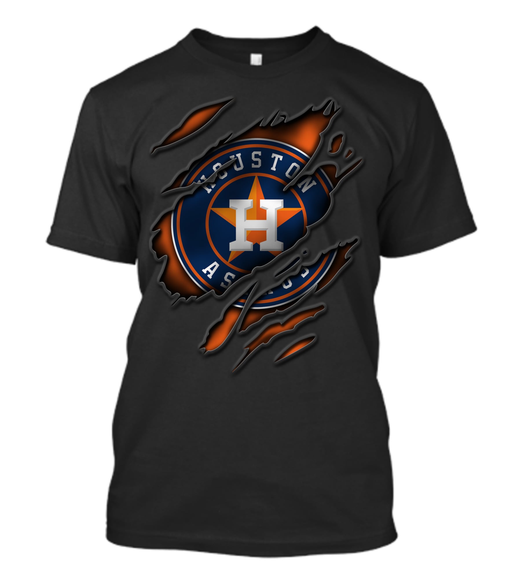 Torn Houston Astros Logo With Claw Marks T-Shirt