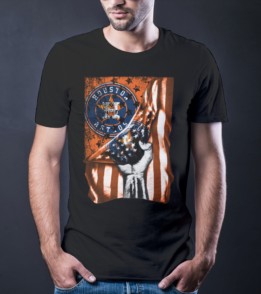 Houston Astros Vintage Flag Symbol With Bold Stars And Stripes T-Shirt