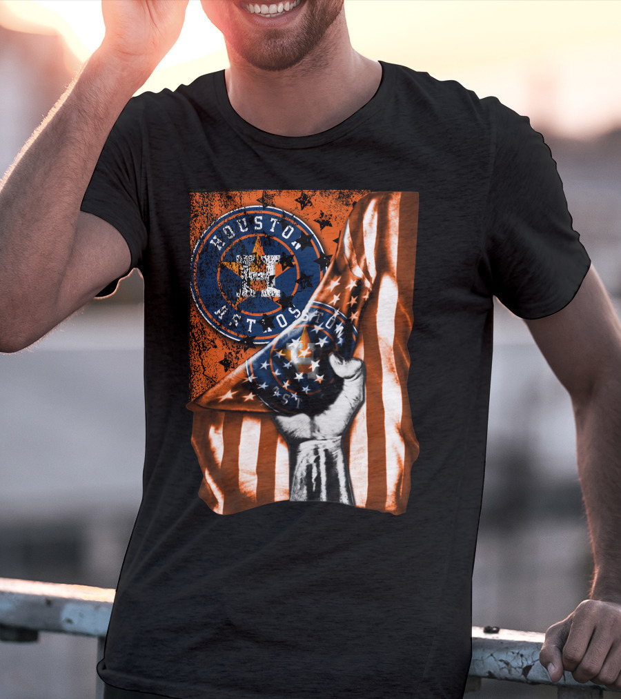 Houston Astros Vintage Flag Symbol With Bold Stars And Stripes T-Shirt