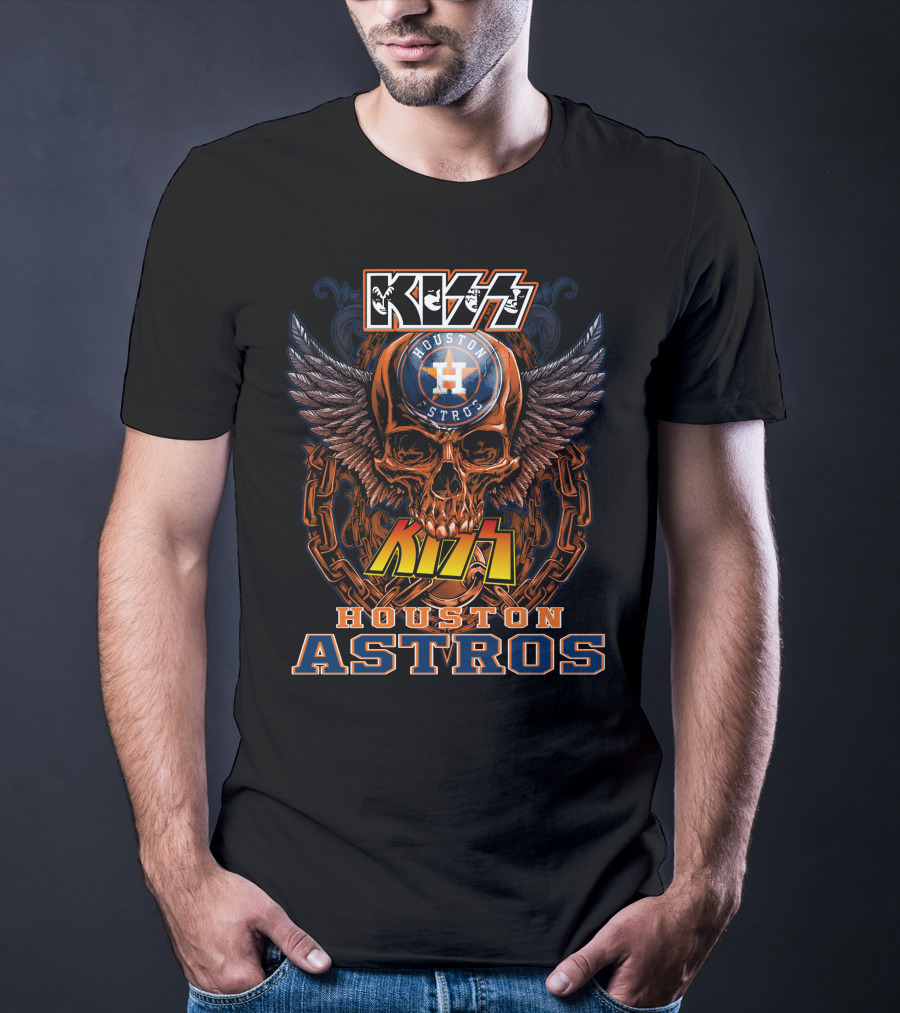 Kiss Houston Astros Skull Wings T-Shirt