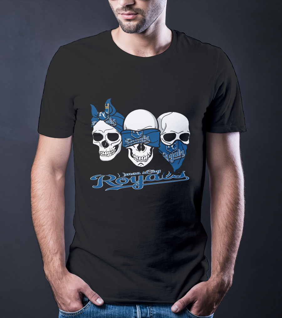 3 Skull Kansas City Royals Bandana T-Shirt