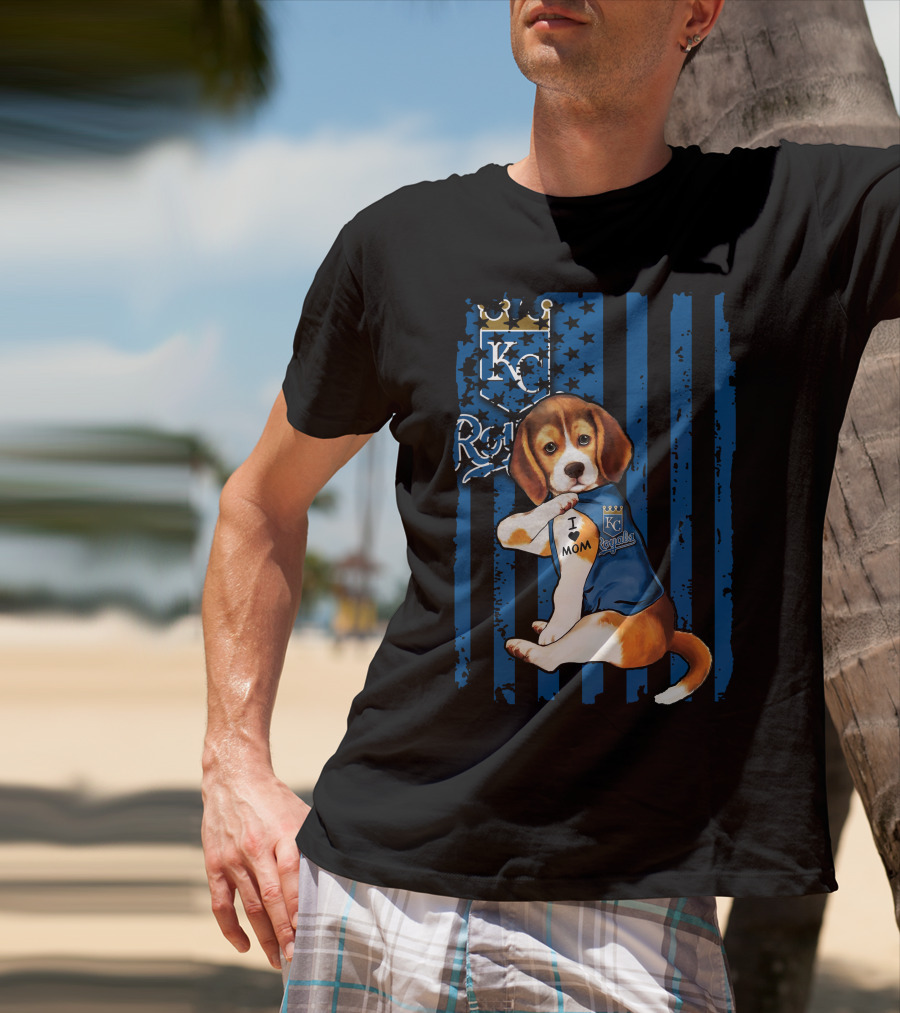 KC Royals Beagle I Love Mom T-Shirt