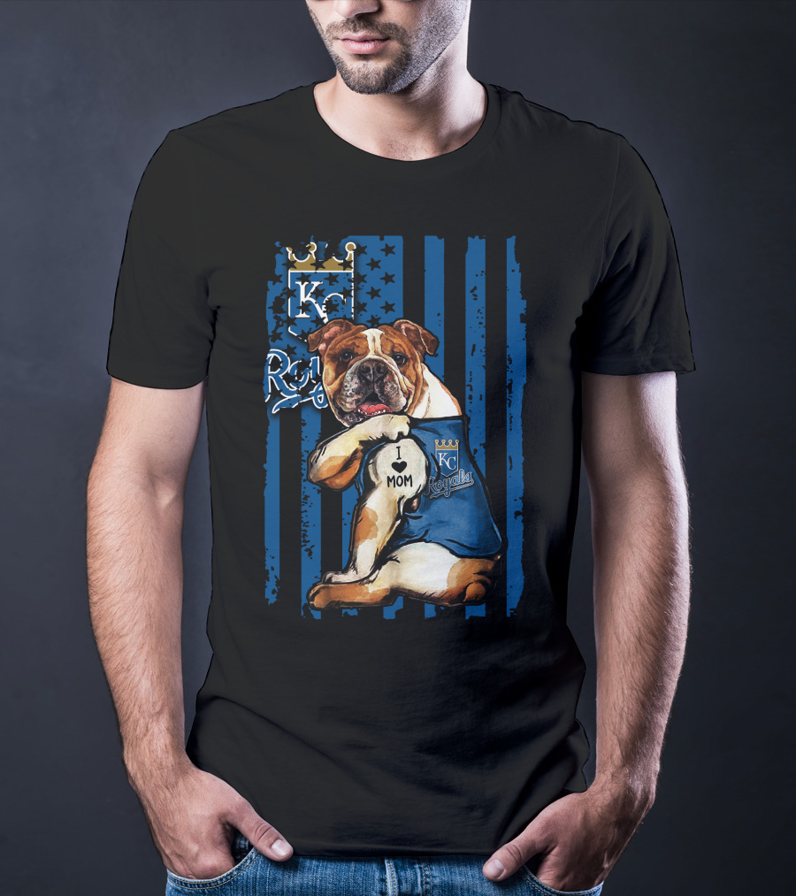 Kansas City Royals Bulldog I Love Mom T-Shirt