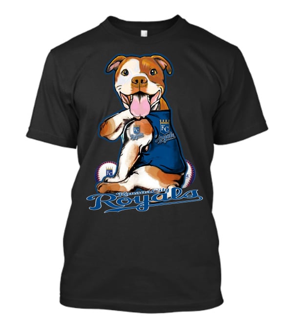 Kansas City Royals Pittbull Mascot Playful Baseball T-Shirt