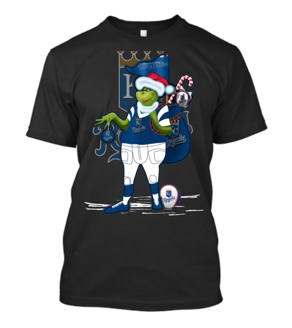 Grinchxmas Kansas City Royals Christmas Baseball T-Shirt