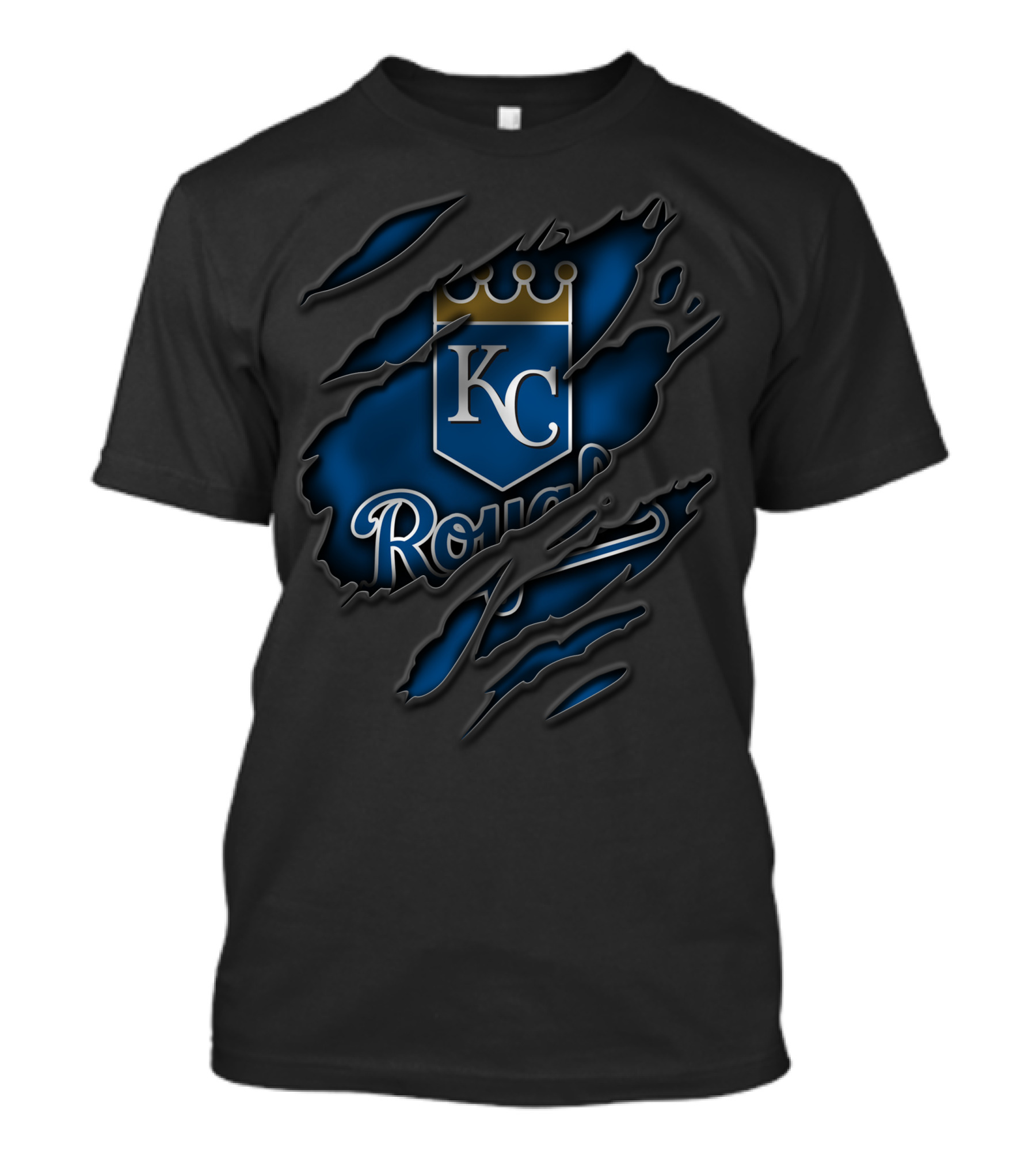 Torn KC Royals Blue Claw Marks T-Shirt