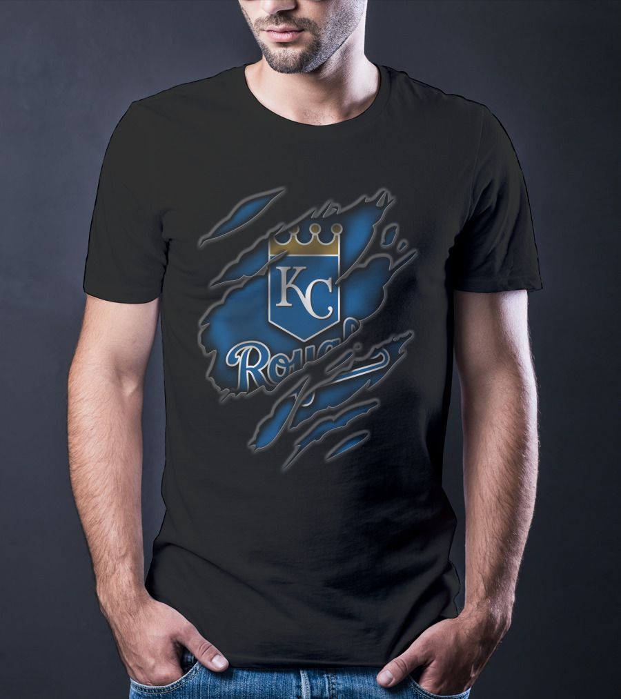 Torn KC Royals Blue Claw Marks T-Shirt